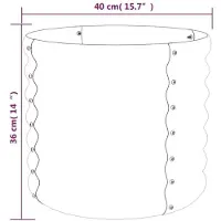 vidaXL Hochbeet Verzinkter Stahl oval Gemüsebeet Pflanzbeet Blumenkübel Metall für Garten Terrasse Balkon Gemüse Kräuter Blumen Anzucht Grau40x40x36 cm