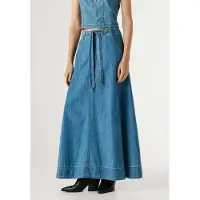 Pepe Jeans für Damen. PL9011928 Maxi Belt Rock blau (XS), Lässig, Baumwolle, Denim
