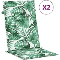 Generisch Gartenstuhlauflagen für Hochlehner Sitzauflagen Sitzkissen wasserfest UV-beständig rutschfest waschbar für Garten Terrasse 120 x 50 x 3 cm 4 Blattmuster
