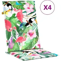 Generisch Gartenstuhlauflagen für Hochlehner Sitzauflagen Sitzkissen wasserfest UV-beständig rutschfest waschbar für Garten Terrasse 120 x 50 x 3 cm 2 Grün und Rosa