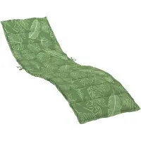 vidaXL Sonnenliegen Auflage Liegenpolster Sitzkissen Sitzpolster Gartenliege Terrasse Balkon Liegenauflage Kissen Länge 200 cm Breite 50 cm Blattmuster 200 x 50 x 4 cm