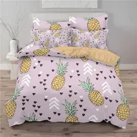 Sonstiges Bettwäsche Set Ananas Tropisch 155x220cm + 80x80cm Mikrofaser 2-teilig
