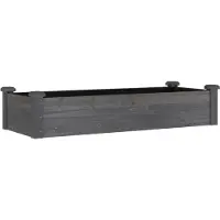 vidaXL Hochbeet Pflanzbeet Gemüsebeet Pflanzkasten aus Massivholz mit Vlieseinsatz und offenem Boden für Garten Terrasse Balkon Innenhof Grau - 120 x 45 x 25 cm