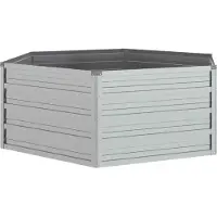 Generisch Hochbeet Metall Pflanzbeet für Gemüse Blumen und Kräuter Gartenbeet Pflanzkasten aus Stahl für Balkon Terrasse und Garten Bepflanzung Silber 6 Eck 129 x 77 cm Diagonal x H