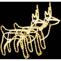 Syfax Rentier-Silhouetten 2 Stk. Warmweiß 60x30x60 cm