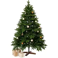 VIVANNO Weihnachtsbaum Polyethylen NORDMANN LED 120 Rund, Grün naturgetreu - 97x120 cm