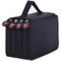 Merkloos Omgoods – Etui, schwarz – 72 Fächer – Oxford-Stoff – Praktisches Etui – Für Buntstifte – Abmessungen: 20 x 12,5 x 9 cm – Stiftetui