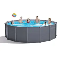 Intex , Frame Swimming Pool Set "Graphit", graphit, Ø 478 x 124 cm, Inkl. Sandfilteranlage