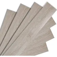 OEM PVC-Vinyl-Vloerdecke Selbstklebend 42 Stück 5,85 m² PVC-Fußbodenbelegung PVC-Fußböden Vinyl-Fußboden Natur 91,5 x 15,2 cm x 1,5 mm 1,5 mm dick Weiß Eiche