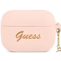 GUESS GUAPLSCHSP AirPods Pro Hülle pink/rosa Silikon Charm Herz Kollektion