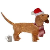 Star Trading LED Weihnachtsdeko Hund für Außen Dackel mit Timer, L 70cm
