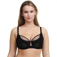 Chantelle Bügel-BH "PLAY", Damen, Gr. 100, Cup E, schwarz, Obermaterial: 83% Polyamid, 17% Elasthan, BHs Bügel-BH, Spitze, Tüll, blickdichtes Gewebe, Cut-Outs am Mittelsteg