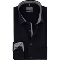 Olymp Businesshemd "Luxor comfort fit", Herren, Gr. 50, N-Gr, schwarz, Web, Obermaterial: 100% Baumwolle, comfort fit, Hemden Businesshemd
