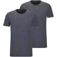 Falke 2-Pack Herren T-Shirt Daily Comfort, L, Grau, Uni, Baumwolle