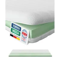 AM Qualitätsmatratzen | Basic Komfortschaum-Topper | 140x220 cm | 6 cm Höhe | Matratzentopper | 140/220 | Komfortschaum Topper