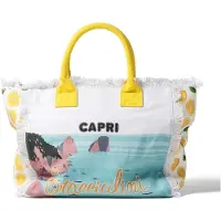 Braccialini Handtasche Baumwolle Multicolor Gelbe Henkel Multicolore e Giallo UNICA 40x31.5x21.5 cm B17725-CAPRI