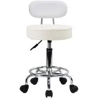 Selius Drehbarer Bürostuhl – Höhenverstellbar 52-67 cm – Kunstleder, weiß – Modernes Design