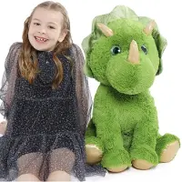 Merkloos Omgoods – Flauschiger Kuscheltriceratops für Kinder, 62 cm