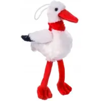 Beppe Storch mit Schal Plüschtier 20cm weiß