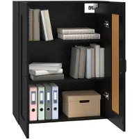 vidaXL Wandschrank Schwarze Eiche 69,5 x 34 x 90 cm Holzwerkstoff