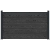 vidaXL zaunset 180 x 105 cm WPC und Aluminium Schwarz