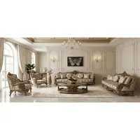JVmoebel Elegantes Wohnzimmer-Set mit 3+3+1+1-Sitzern und Couchtisch
