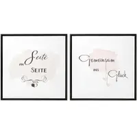 Creativ home Bild mit Rahmen "Deko-Bild Glückliche Liebe", rosa (farbe rahmen: schwarz, farbe bild(er): rosa), B:40cm H:40cm T:2,5cm, Bilder, Bild mit Rahmen, in quadratischer Ausführung