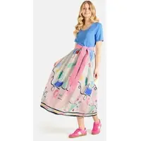 LIEBLINGSSTÜCK Sommerkleid "RabieL", Damen, Gr. 40, N-Gr, 100% Baumwolle, blau (424p3, blau bell), 100% Baumwolle, Obermaterial: 100% Baumwolle CO., Rundhals, Kleider Sommerkleid