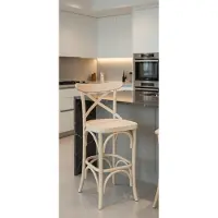 JVmoebel Holz Barhocker Beige Mit Ergonomischer Rückenlehne