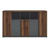 JVmoebel Elegantes Sideboard Modernes Design Farbe Braun Grau Einfarbiges Muster