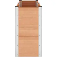 vidaXL Hochbeet Braun 250 x 50 x 91 cm WPC und Aluminium