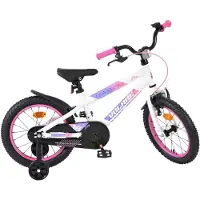 Volare Lily Kinderfahrrad - Mädchen - 16 Zoll - Weiss Rosa Lila