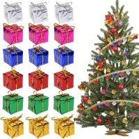 Dripio Mini-Geschenkboxen 36 Stück, 2,5 cm, Weihnachtsbaum-Anhänger, bunt