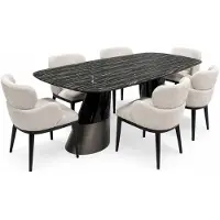 JVmoebel Esstisch mit 6x Stühle Esszimmer Design Luxusmöbel Moderner Komplettes