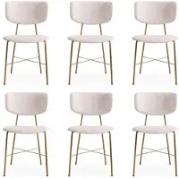 Xl Moebel Gmbh Set von 6 modernen Stühlen mit gepolstertem Sitz und goldenen Beinen