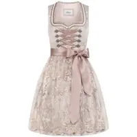 Nübler Dirndl NÜBLER "Dirndl mini Tessa", Damen, Gr. 36, EURO, beige, Obermaterial: 100% Polyester PES., Kleider Dirndl