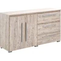 Arthur berndt Moderne Kommode 2 Türen 3 Fächern 3 Schubkästen Sideboard Lowboard Sand Eiche