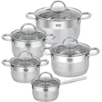 Resto Topf-Set KITCHENWARE "RIGEL, spülmaschinengeeignet", silberfarben, Töpfe, Topf-Set, für alle Herdarten geeignet, auch Induktion