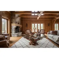 AEA Couchtisch Glas Rund Modern Holz Bequem Wohnzimmer Praktisch Elegant