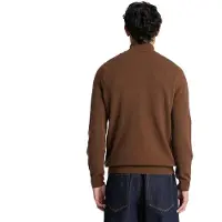 Timberland Mens Merino 1/4 Zip Sweater brownout heathe S