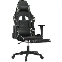 vidaXL Gaming-Stuhl mit Fußstütze Schwarz und Tarnfarben Kunstleder