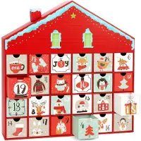 Dripio Adventskalender Weihnachtshaus 40,5 cm, 24 Türchen, Karton, Rot