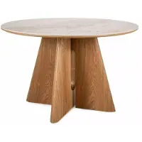 Furnlux Classic FURNLUX Esszimmer-tisch Alzano Braun 120 Cm / Hauptfarbe: Braun / Abmessungen: 120 x 77 x 120 cm