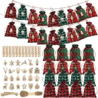 Dripio Adventskalender zum Befüllen, 24 Stoffbeutel, Jutesäckchen, DIY
