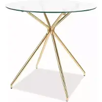 Furnlux Classic FURNLUX Esstisch Azalia Transparent Und Gold 80 Cm / Hauptfarbe: Gold / Abmessungen: 80 x 75 x 80 cm