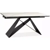 Furnlux Classic FURNLUX Esszimmer-tisch Wes Weiss Und Schwarz 160 Cm / Hauptfarbe: Weiß / Abmessungen: 160 x 76 x 90 cm