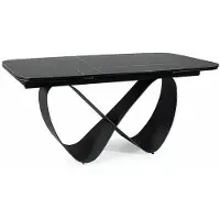 Furnlux Classic FURNLUX Esstisch Iris Schwarz 160 Cm / Hauptfarbe: Schwarz / Abmessungen: 160 x 76 x 95 cm