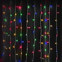 OEM Vorhanglichter, 1x1 m, RGB+Gelb, 3 AA-Batterien, festlich