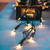 OEM Lichtsnoer 120 warmweiße LED-Lampen, grün, 27,85 m, IP44