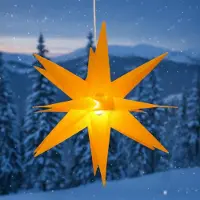 OEM 3D Faltstern 18 Zacken Ø 55 cm LED E14 gelb Außen